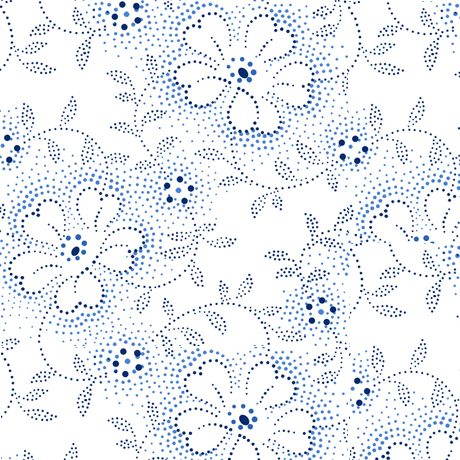 Danbury - Dotted Viney Floral White