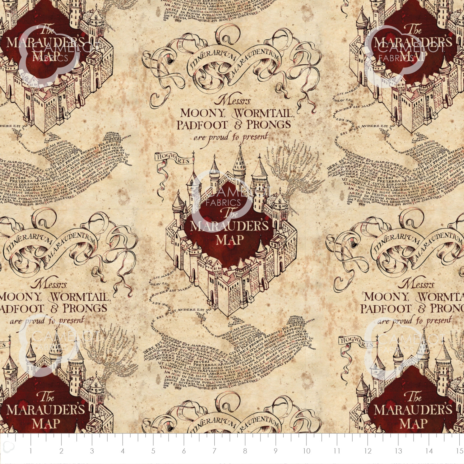 Bavlnená látka Harry Potter - Záškodnícka mapa