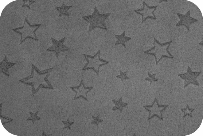 Minky Embossed Star Cuddle Charcoal
