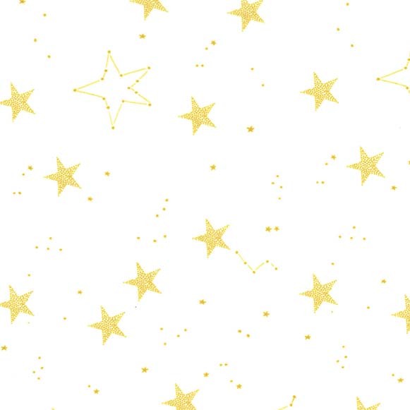 Lucky Stars on Minky - White