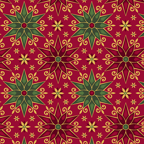 Geo Poinsettias - RED